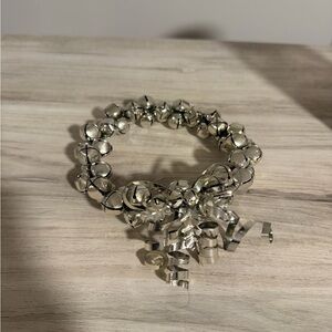 Elegant Silver Candle Topper with Bow